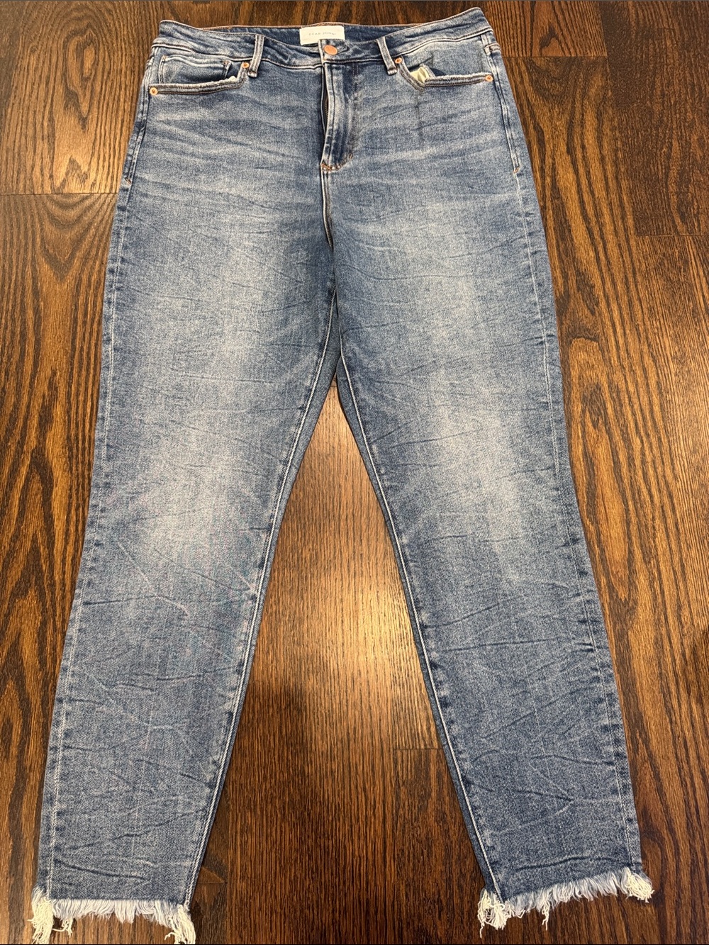 Dear John Light Blue Frayed Hem Ankle Jeans